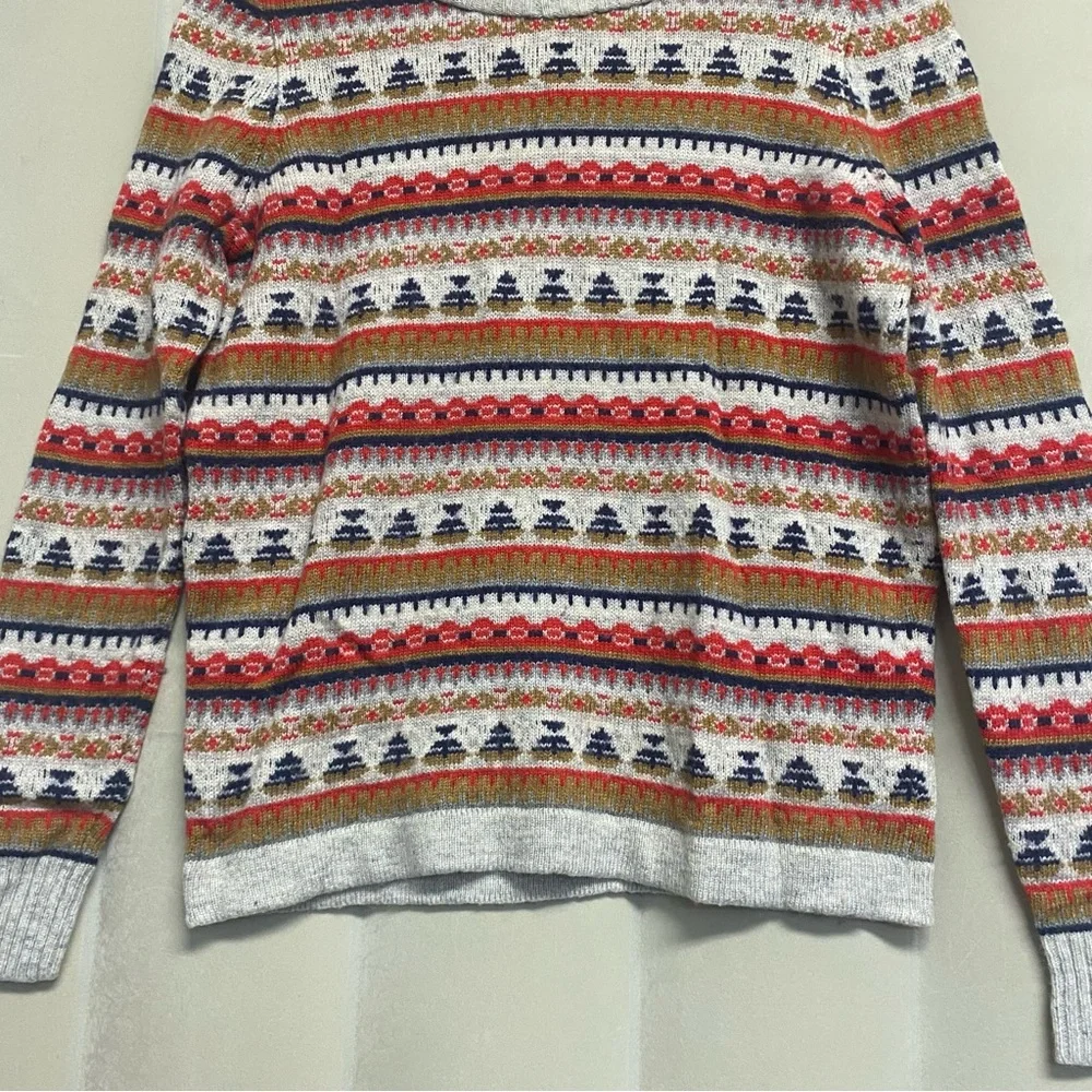 J. Crew Women’s Sweater Fair Isle Nordic Wool Blend Crew Neck Cabincore Cozy